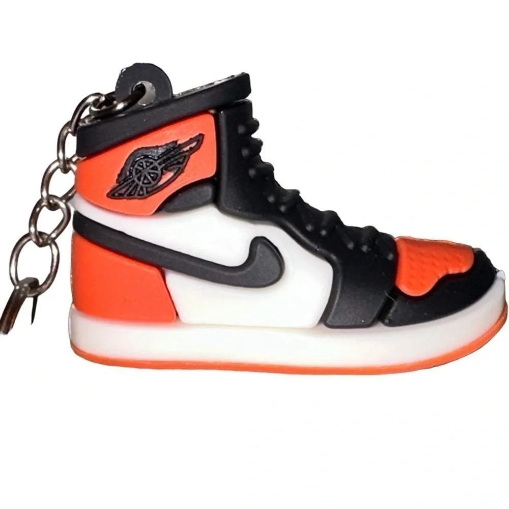 Air Jordan 1 High Top Nike Key Chain/ Bag Charm Orange,White & Black;Comes w/box